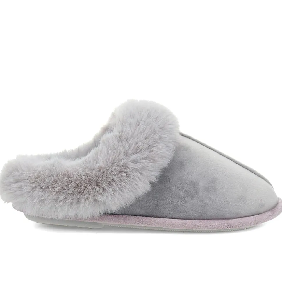 Memory Foam Mule Slippers - Grey