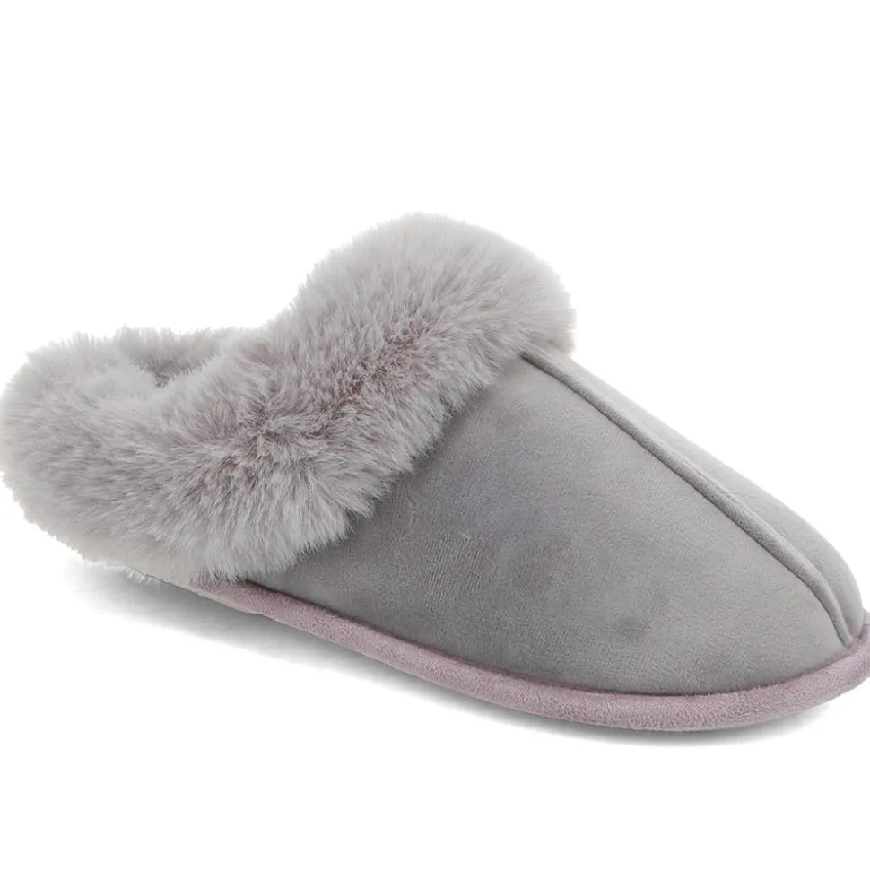Memory Foam Mule Slippers - Grey