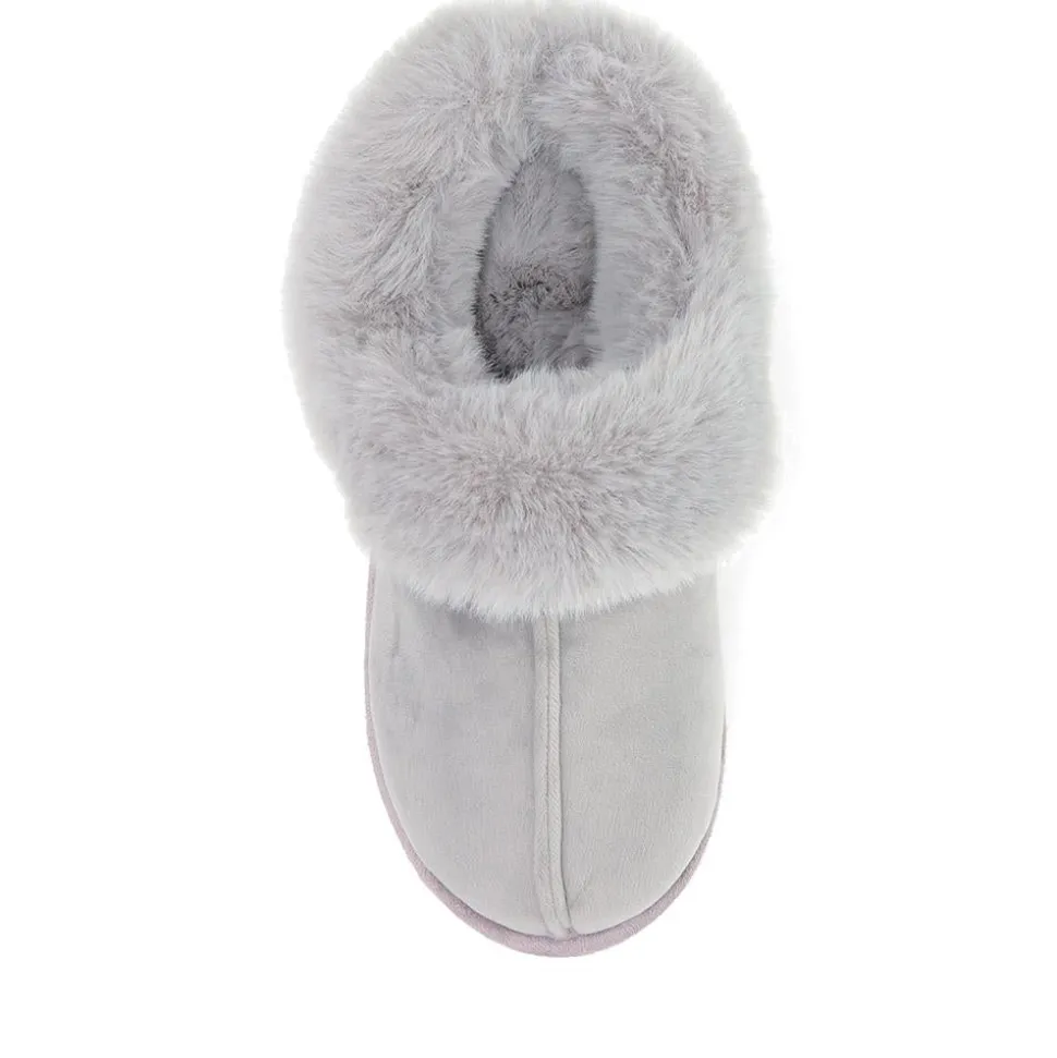 Memory Foam Mule Slippers - Grey