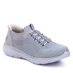 Memory Foam Slip-On Trainers - Aqua