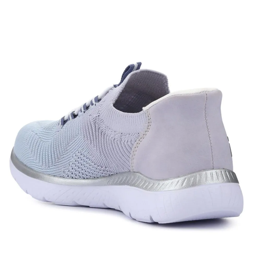 Memory Foam Slip-On Trainers - Aqua