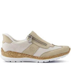 Memory Foam Slip-On Trainers - Beige