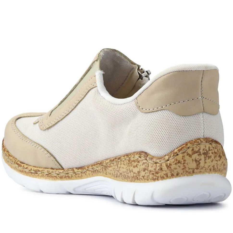 Memory Foam Slip-On Trainers - Beige
