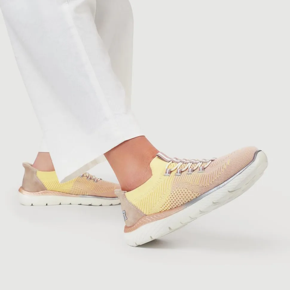 Memory Foam Slip-On Trainers - Yellow