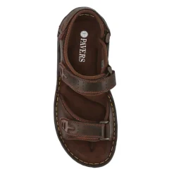 Men's Leather Adjustable Sandals - Brown