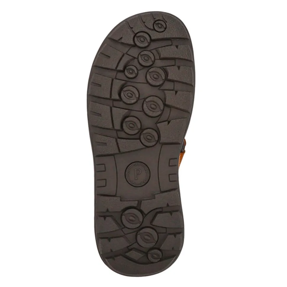 Men's Leather Adjustable Sandals - Tan