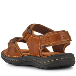 Men's Leather Adjustable Sandals - Tan