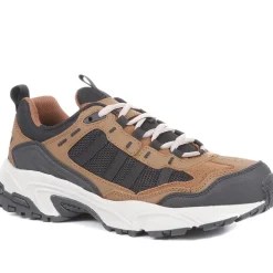 Men's Leather Lace-Up Walking Shoes - Brown