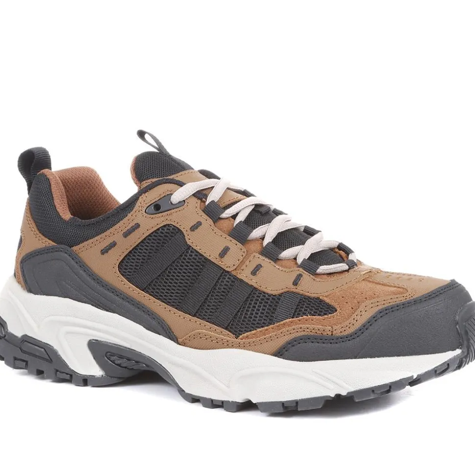 Men's Leather Lace-Up Walking Shoes - Brown
