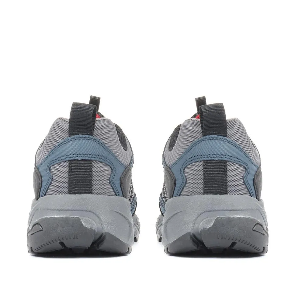 Men's Leather Lace-Up Walking Shoes - Navy