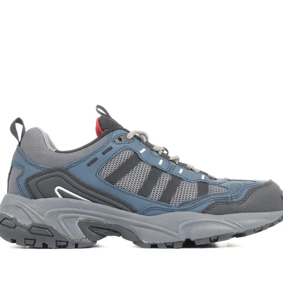 Men's Leather Lace-Up Walking Shoes - Navy