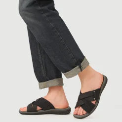 Men's Leather Mules - Navy