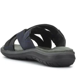 Men's Leather Mules - Navy