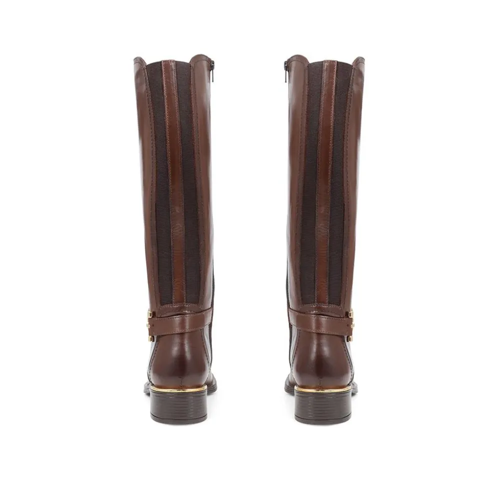 Metal-Detailed Long Boots - Tan
