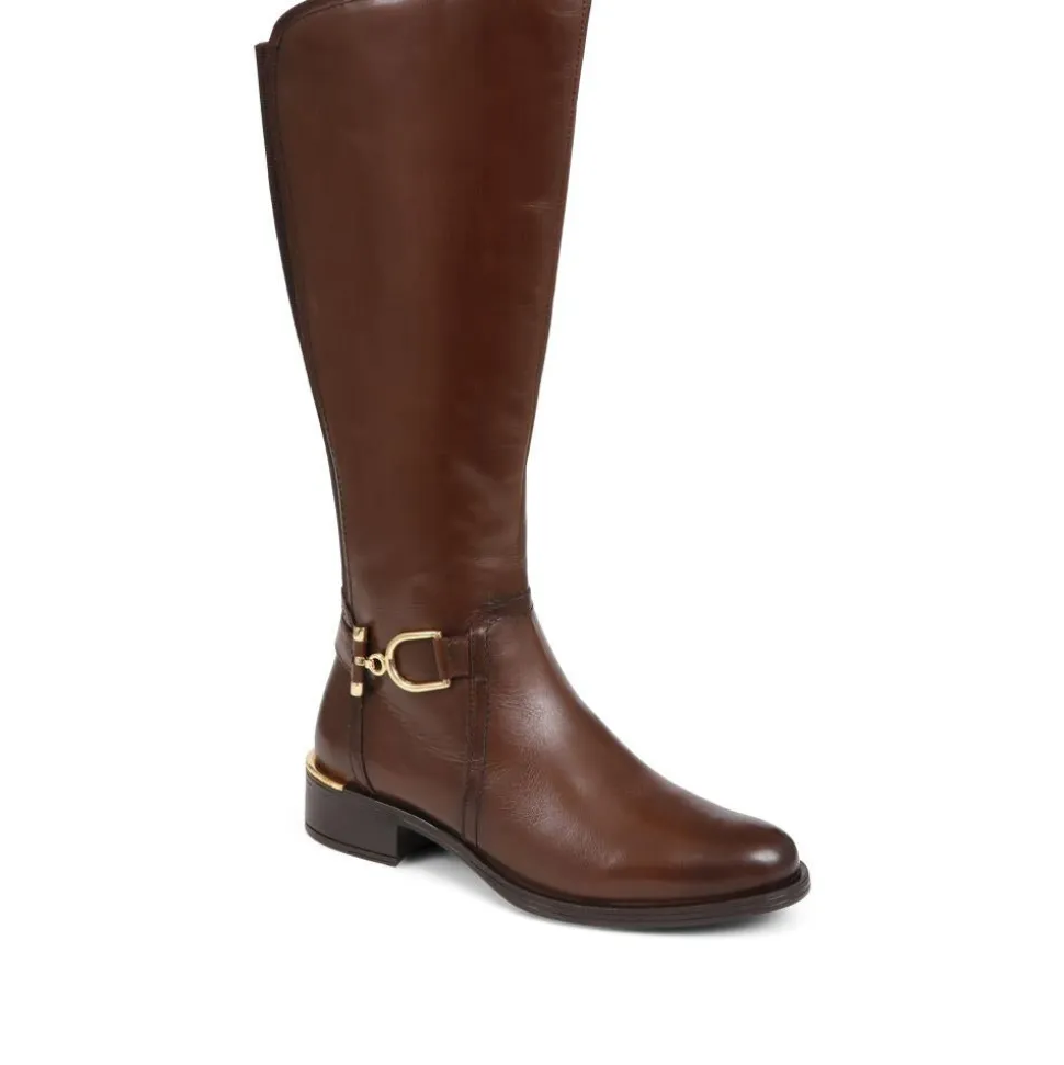 Metal-Detailed Long Boots - Tan