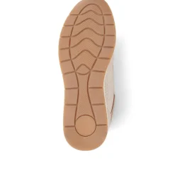 Metallic Accent Wedge Trainers - Beige