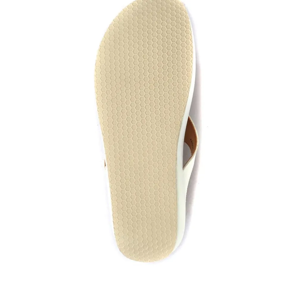 Metallic Toe Post Sandals - White