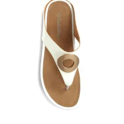 Metallic Toe Post Sandals - White