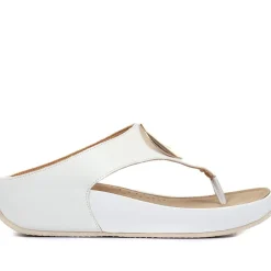 Metallic Toe Post Sandals - White
