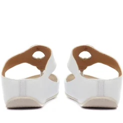 Metallic Toe Post Sandals - White