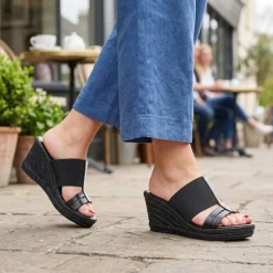 Metallic Wedge Espadrilles - Black