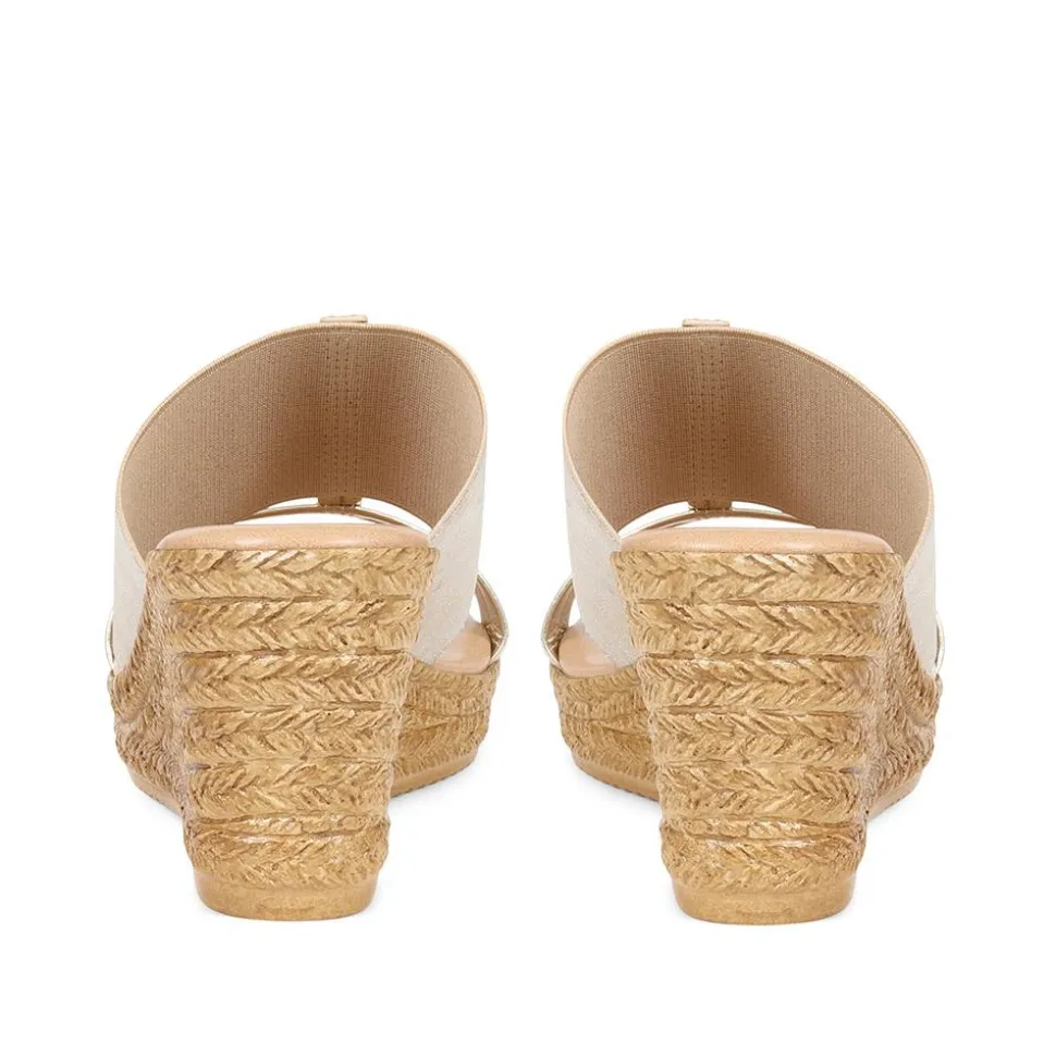 Metallic Wedge Espadrilles - Gold