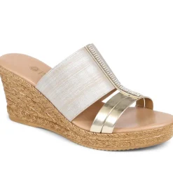 Metallic Wedge Espadrilles - Gold