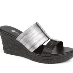 Metallic Wedge Espadrilles - Pewter