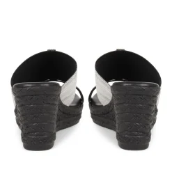 Metallic Wedge Espadrilles - Pewter