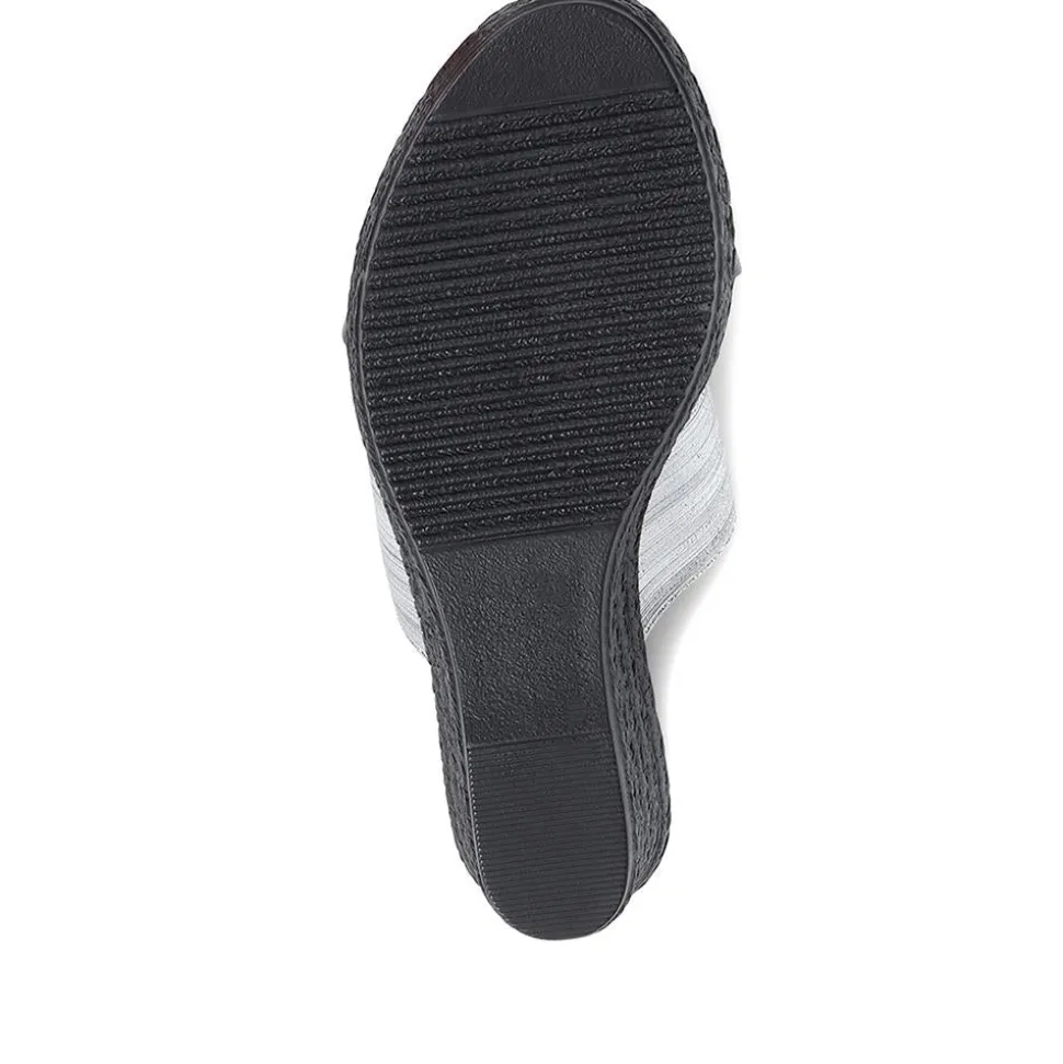 Metallic Wedge Espadrilles - Pewter