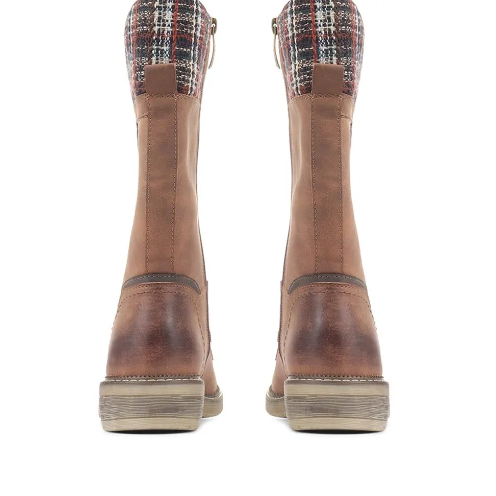 Military Calf Boots - Tan
