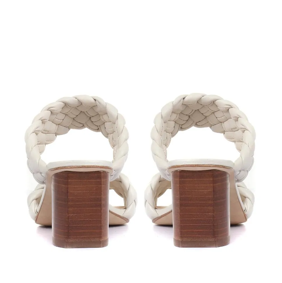 Monte Carlo Block Heeled Mules - Cream