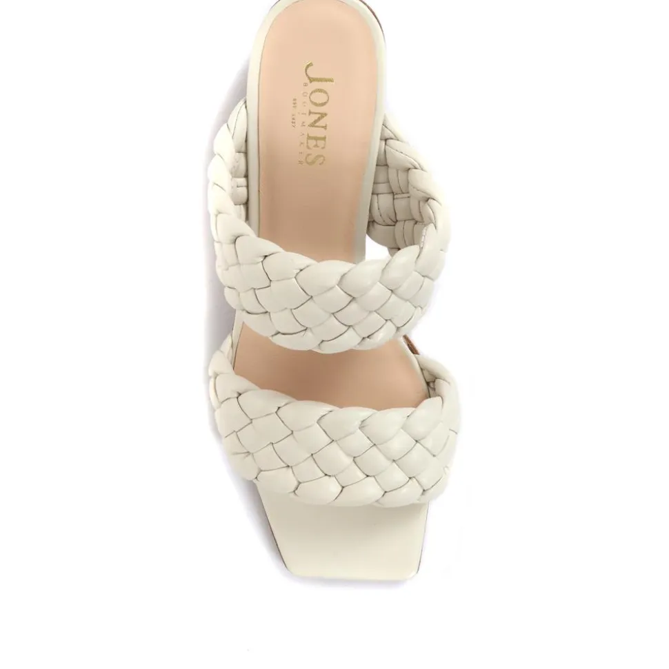 Monte Carlo Block Heeled Mules - Cream