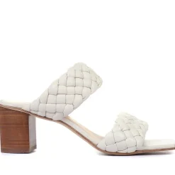 Monte Carlo Block Heeled Mules - Cream