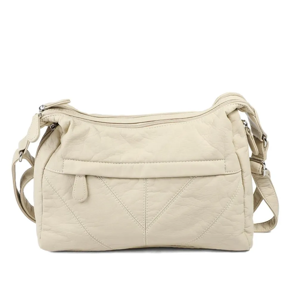 Multi-Pocket Crossbody Bag - Cream