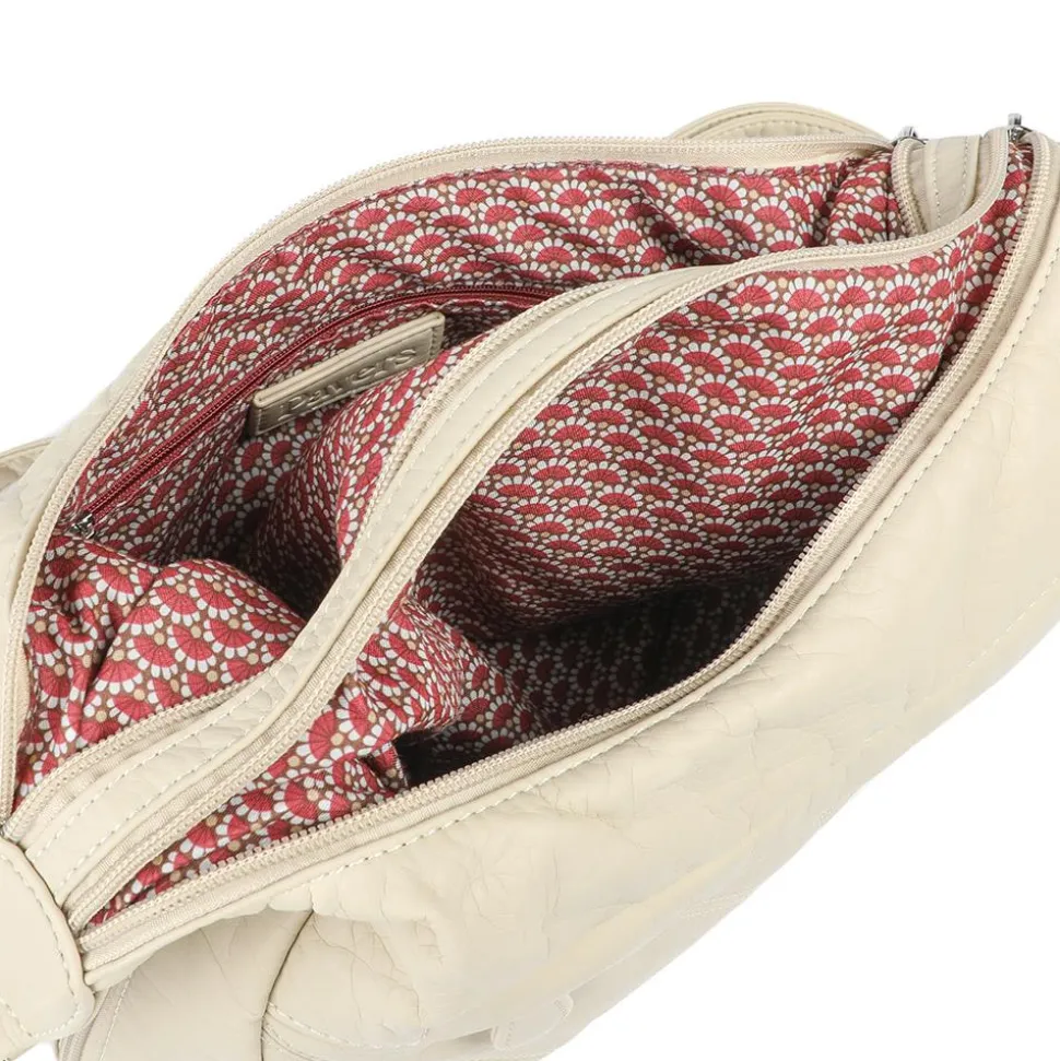 Multi-Pocket Crossbody Bag - Cream