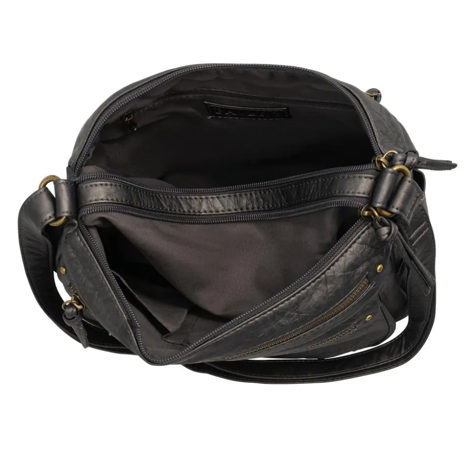 Multi Zip Pocket Crossbody Bag - Charcoal
