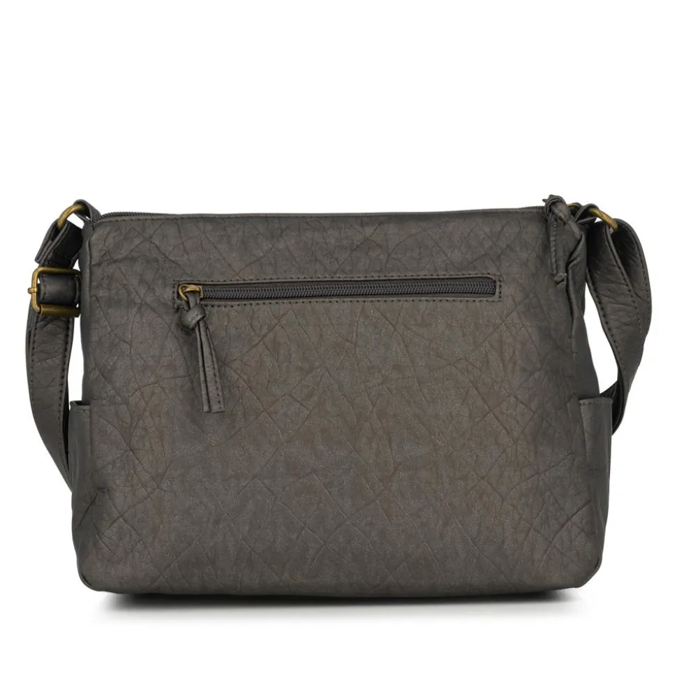 Multi Zip Pocket Crossbody Bag - Charcoal