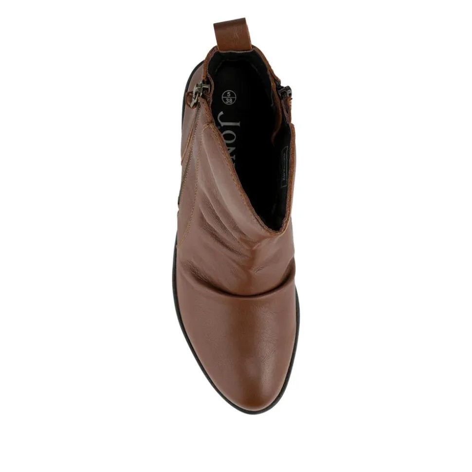 Nectar2 Leather Slouch Ankle Boots - Dark Tan