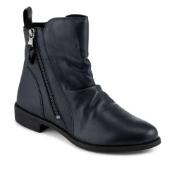 Nectar2 Leather Slouch Ankle Boots - Navy