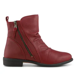 Nectar2 Leather Slouch Ankle Boots - Red