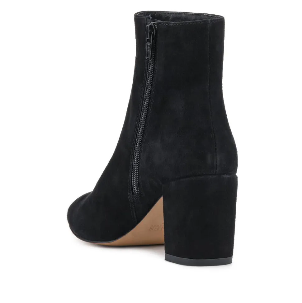 Neptune Heeled Ankle Boots - Black Suede