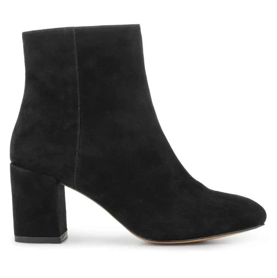 Neptune Heeled Ankle Boots - Black Suede