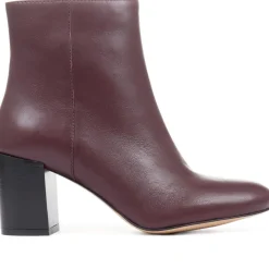 Neptune Heeled Ankle Boots - Burgundy