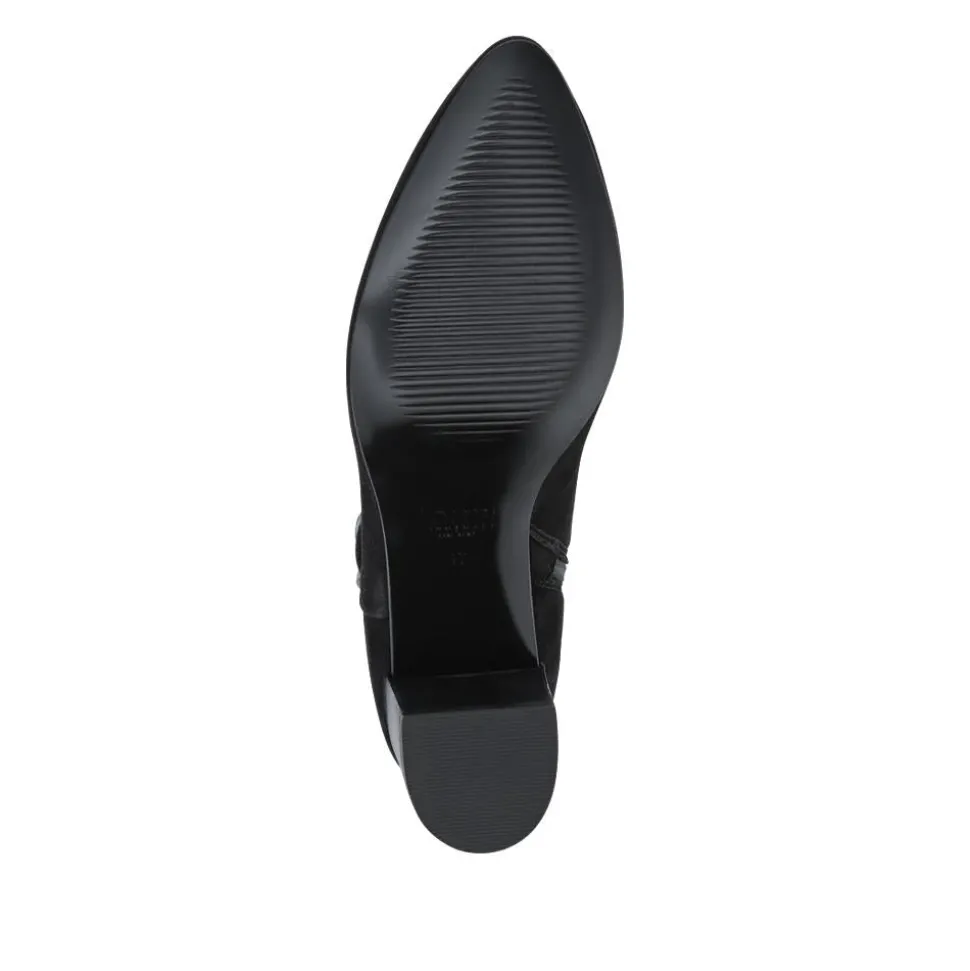 Nia Leather Buckle-Fasten Boots - Black Suede