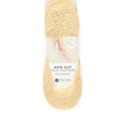 Non-Slip Lace Footsie Socks - Nude