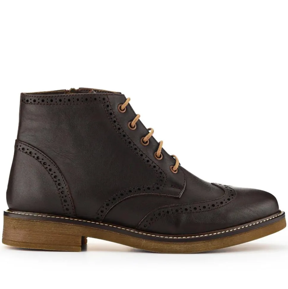 Novi Brogue Ankle Boots - Brown