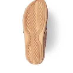 Open-Toe Leather Mule Sandals - Tan Multi