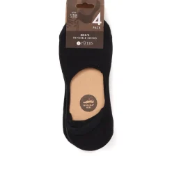 4-Pack Invisible Socks - Black