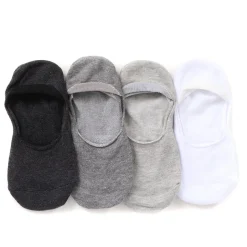 4 Pack Invisible Socks - Grey Multi